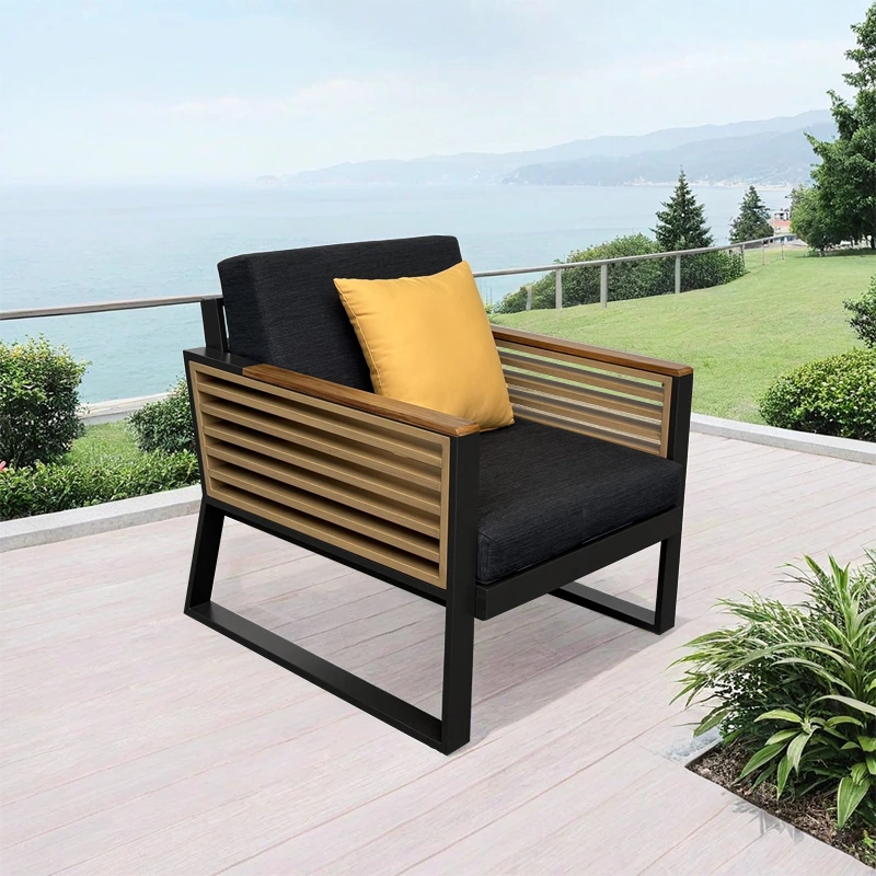 Black Outdoor Aluminum Sofa
