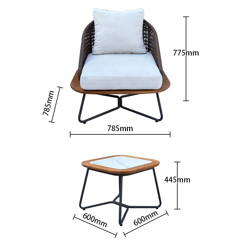 Teak＆Aluminum Sofa