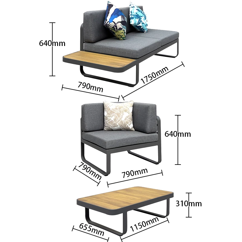 4 Seater Aluminum Frame Sofa