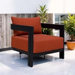 RH Red Fabric Aluminum Sofa