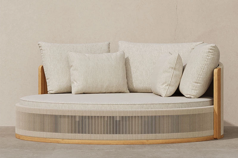 Outdoor Garden Teak Rope Daybed
