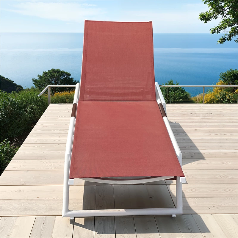 Red Aluminium Pool Loungers