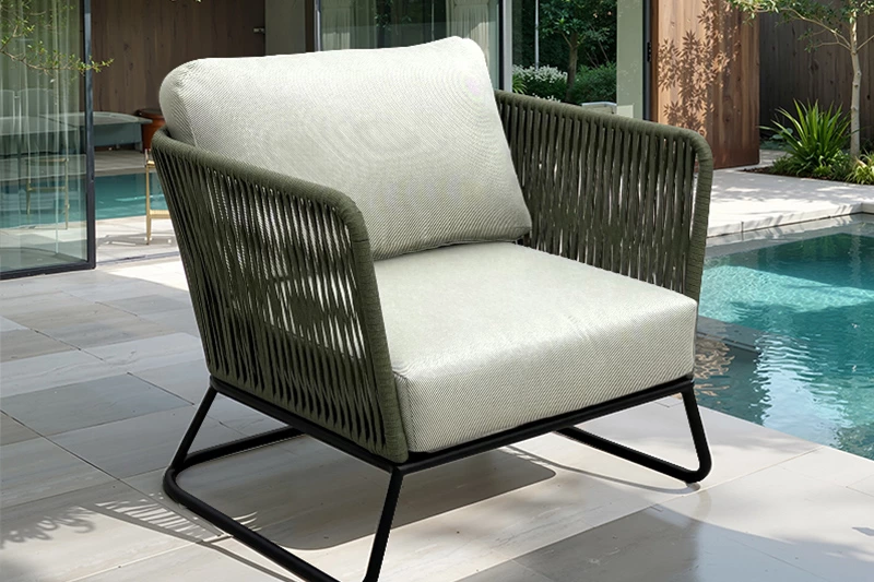 Teak Wood Rope Frame Sofa Set