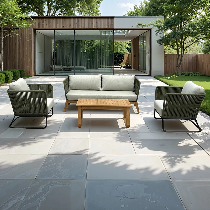 Teak Wood Rope Frame Sofa Set